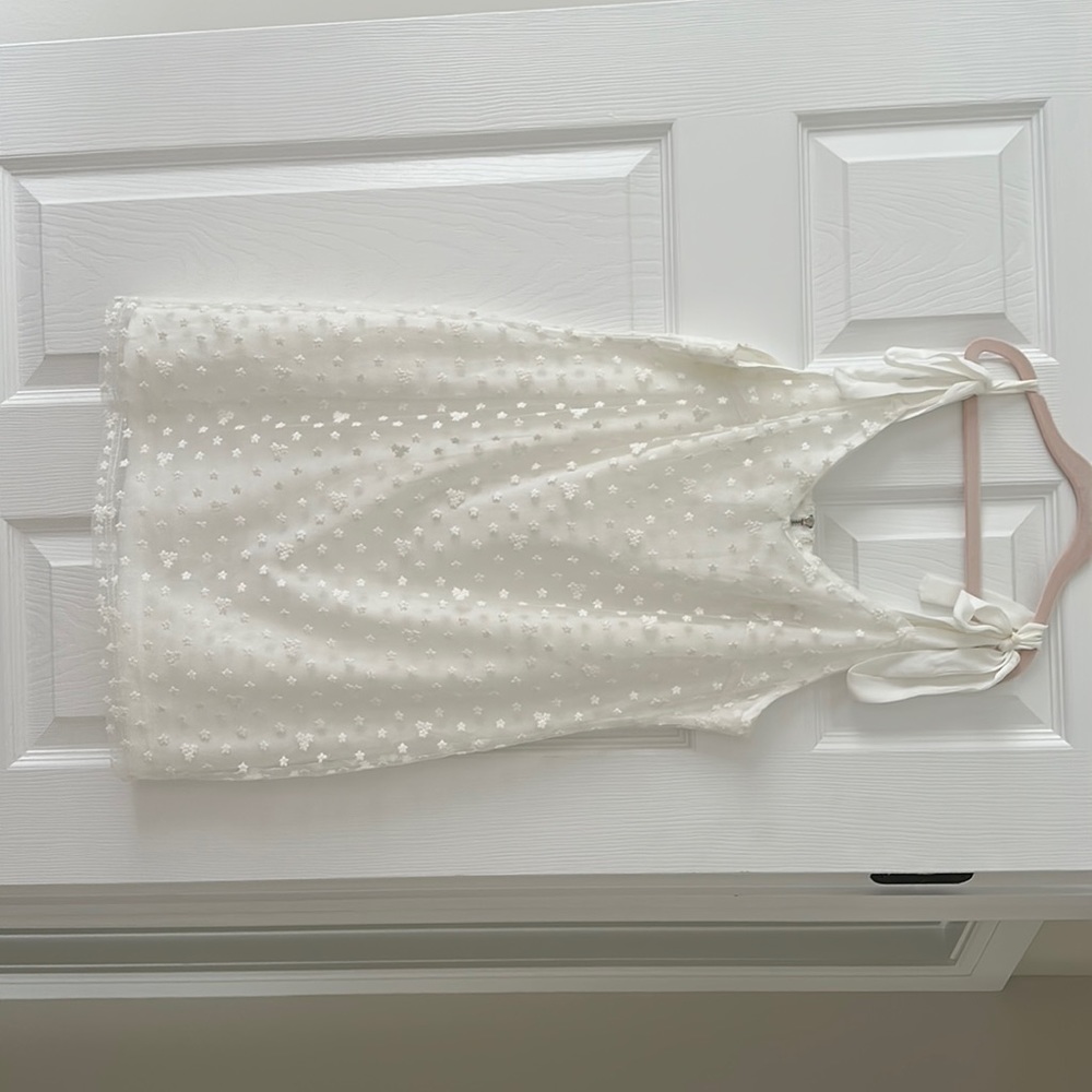 White Francesca's dress with tie straps worn once!